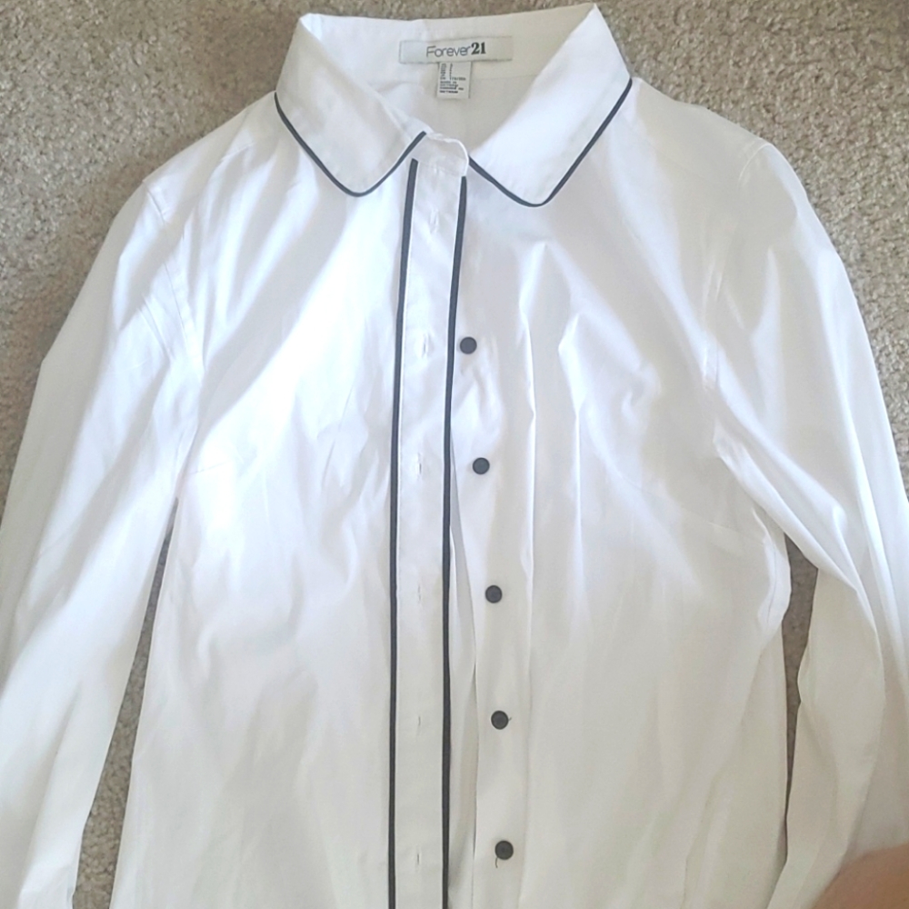 White button down blouse